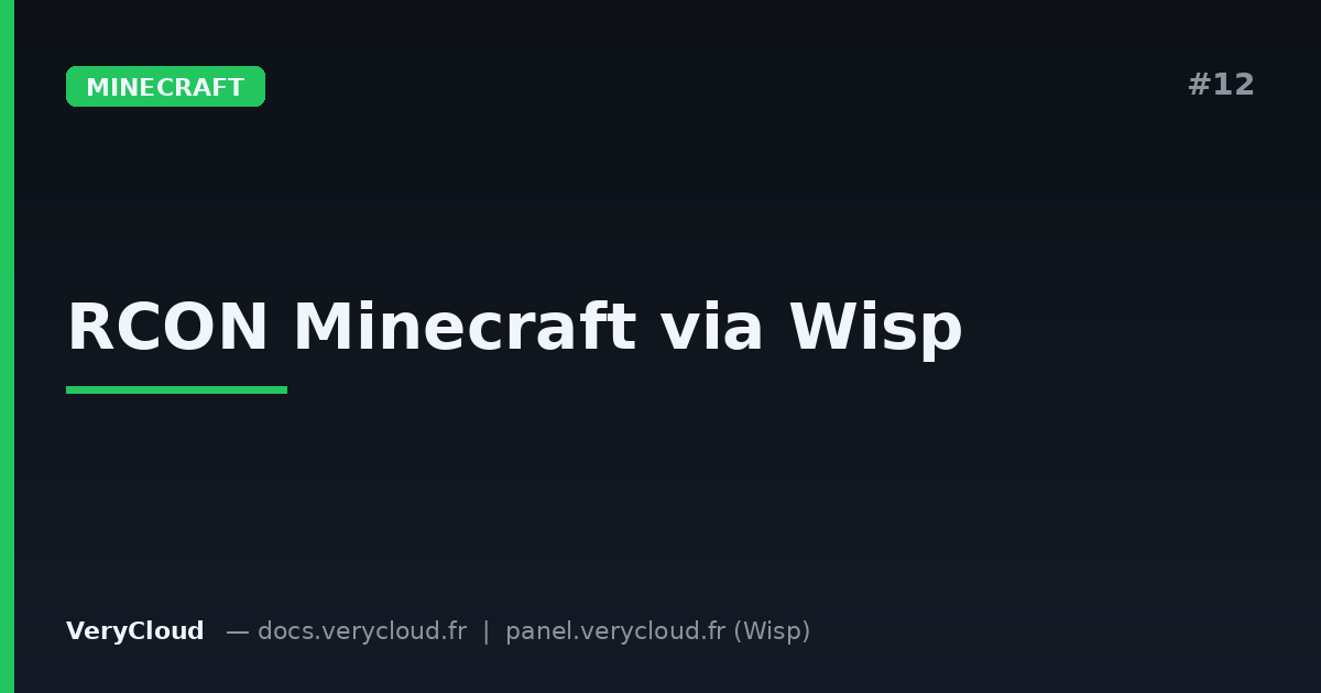 Enable and use RCON on your Wisp Minecraft server