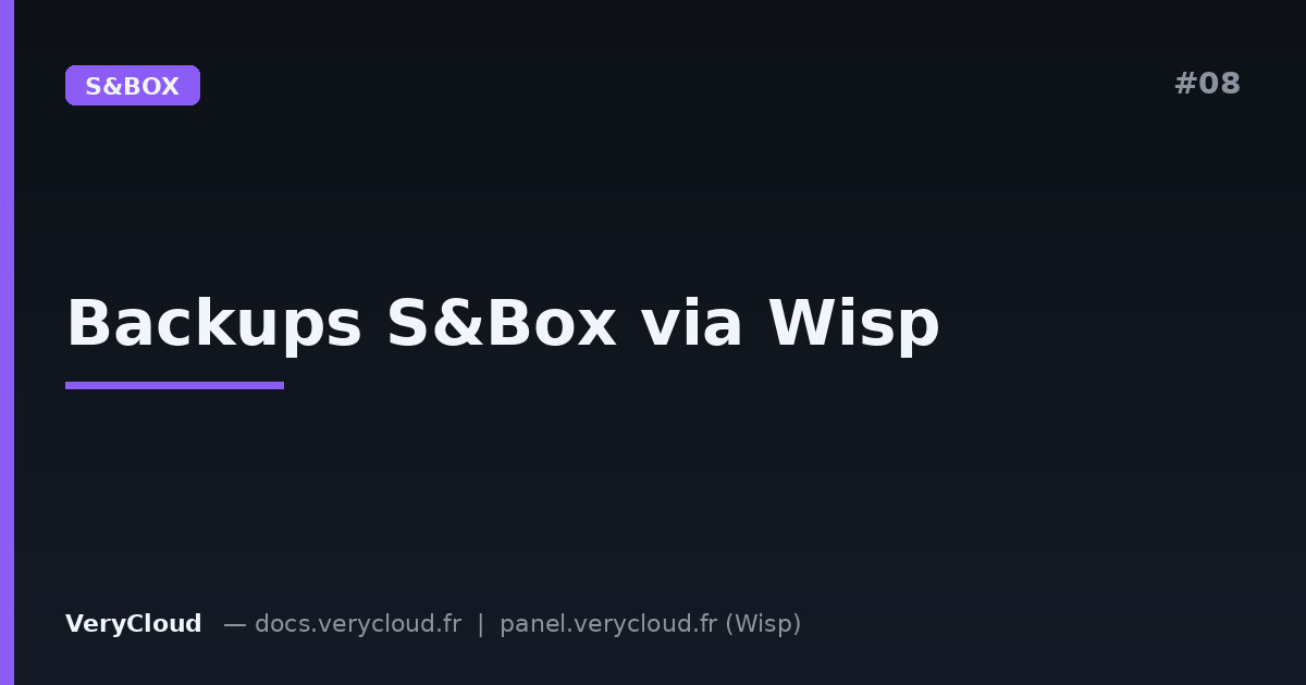 Setting up S&Box backups with Wisp Schedules