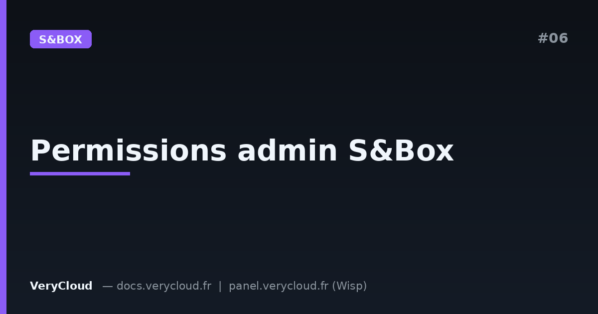 Configuring admin permissions on S&Box (users/config.json)
